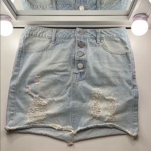 Denim light wash skirt high rise